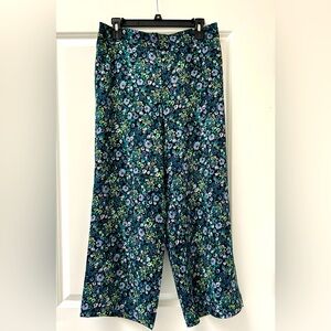 LOFT wide leg cropped floral Print Pants